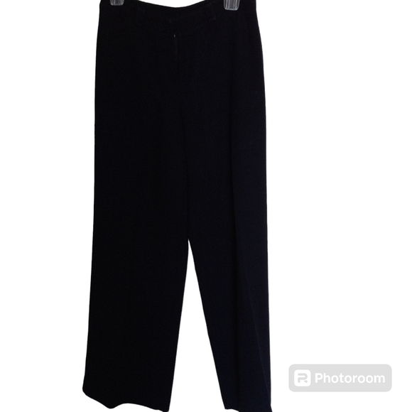 New York company wide leg polyester pants vintage size 6 P black - Picture 2 of 6